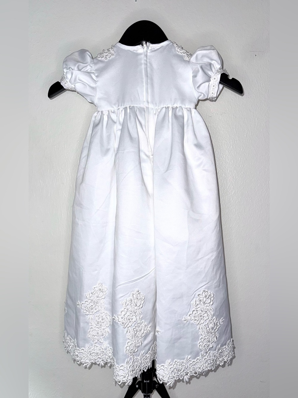 J.J. Anjorden white satin baptismal / christening gown, sz 18 mos, like new - Picture 7 of 10